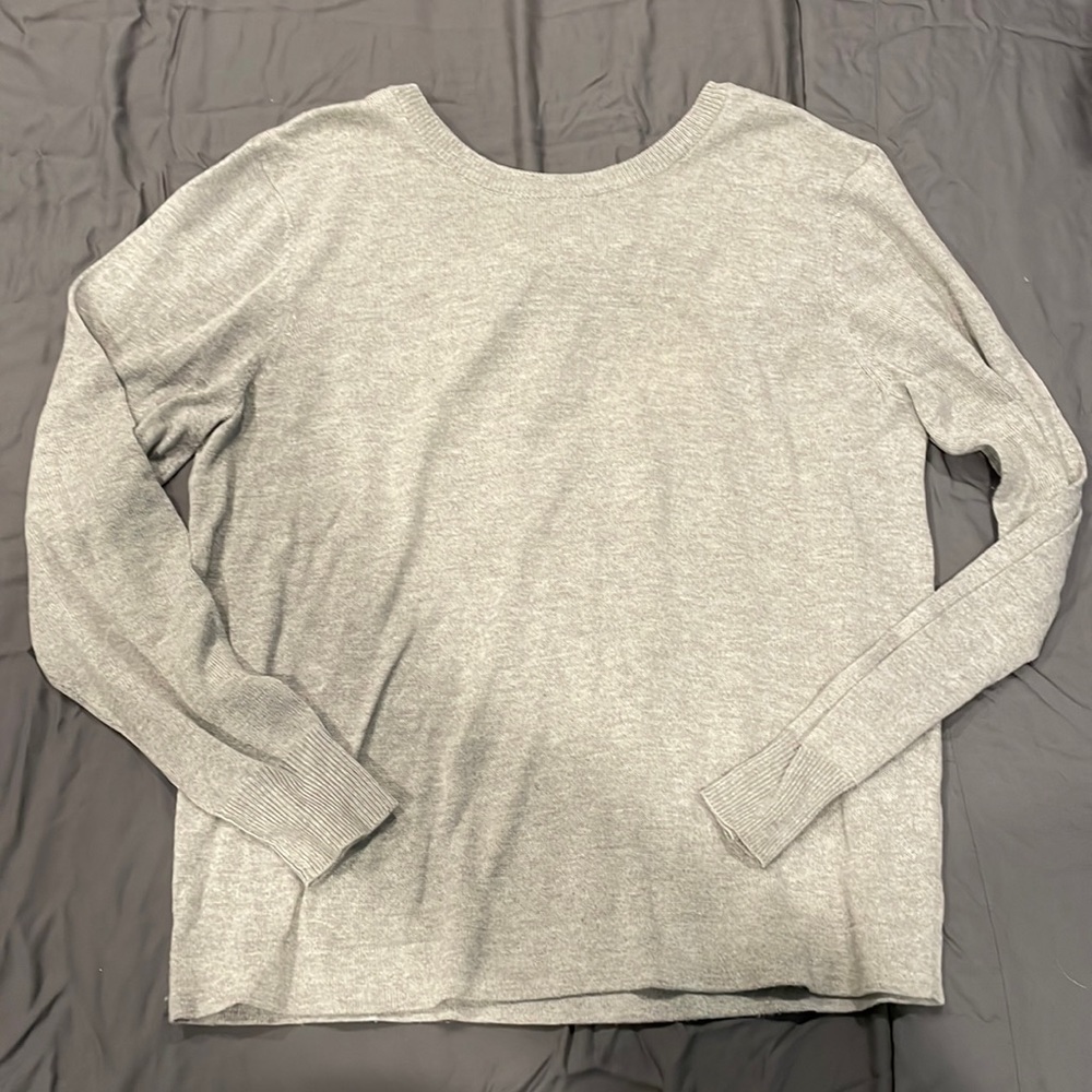 Storee gray bow back sweater